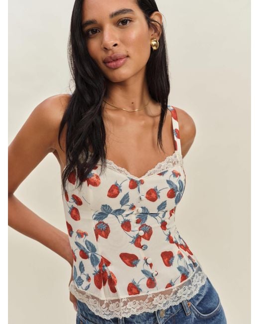Reformation White Lisette Top
