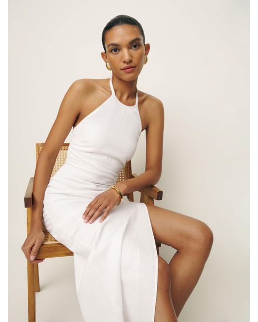 Reformation Natural Sadey Linen Dress 10