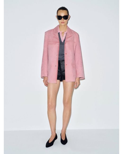 Reformation Pink Veda Rhodes Suede Jacket
