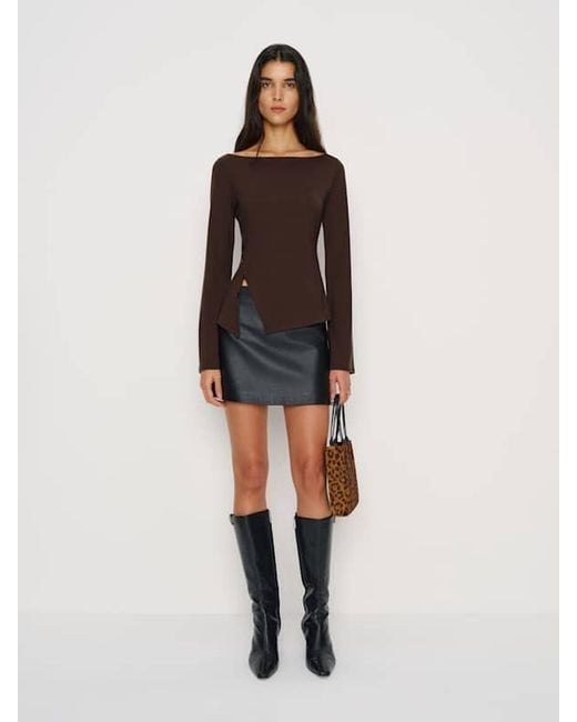 Reformation Brown Nicola Knit Top
