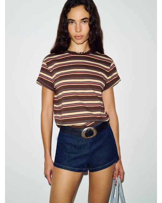 Reformation Blue Rowan Crew T-Shirt