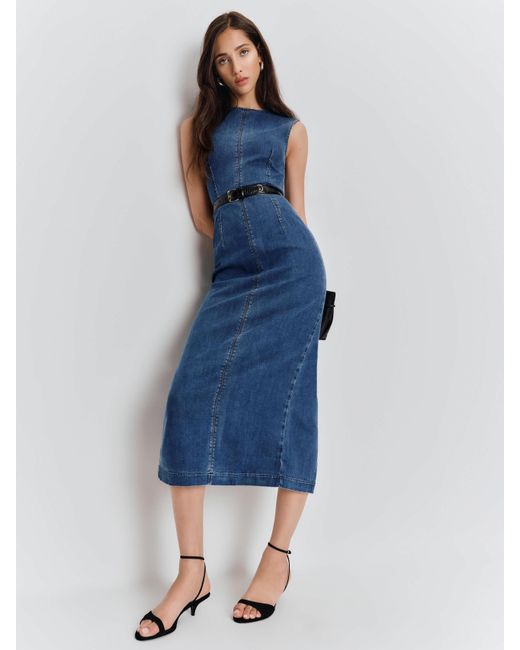 Reformation Blue Kendi Denim Midi Dress 2