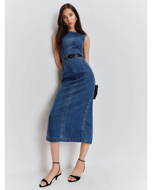 Reformation Kendi Denim Midi Dress 2 in Blue | Lyst Australia