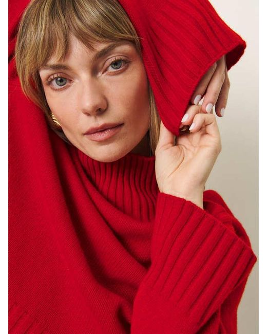 Reformation Red Brooke Cashmere Cropped Turtleneck