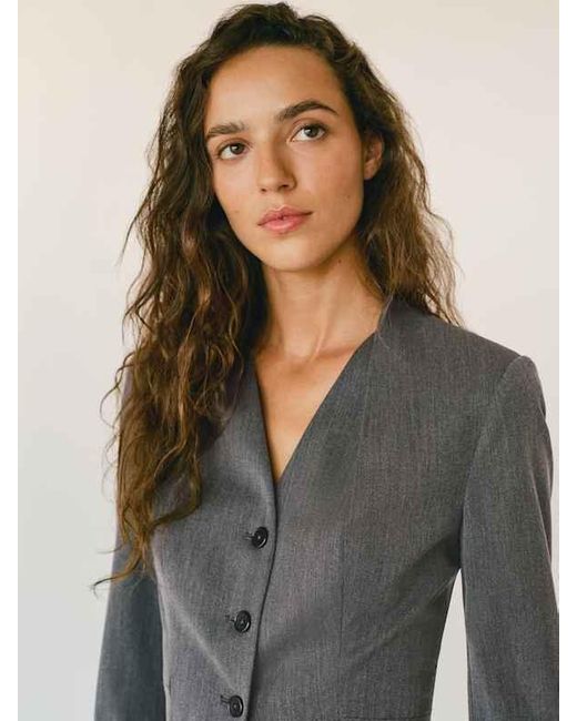 Reformation Gray Dasha Blazer