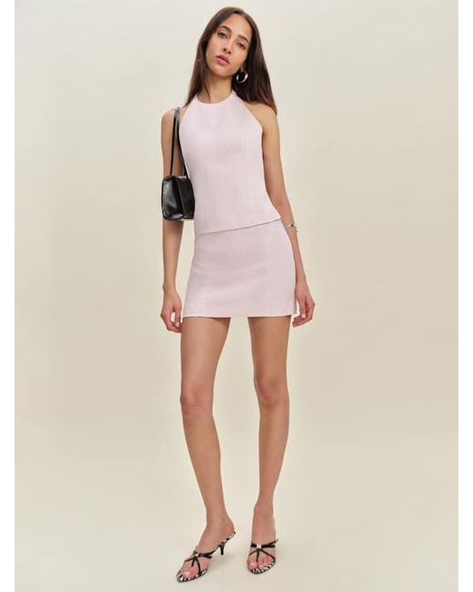 Reformation Pink Avielle Linen Two Piece