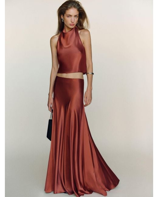 Reformation Red Sera Silk Two Piece 10