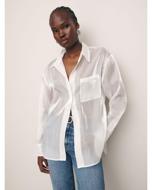 Reformation Natural Will Oversized Sheer Shirt