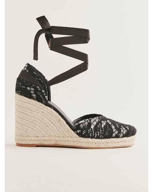 Reformation Natural Camilla Lace Up Wedge Espadrille Lace 9