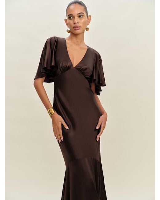 Reformation White Thea Silk Dress