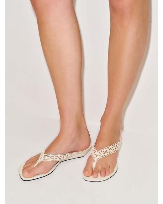 Reformation White Libby Wedge Thong 5