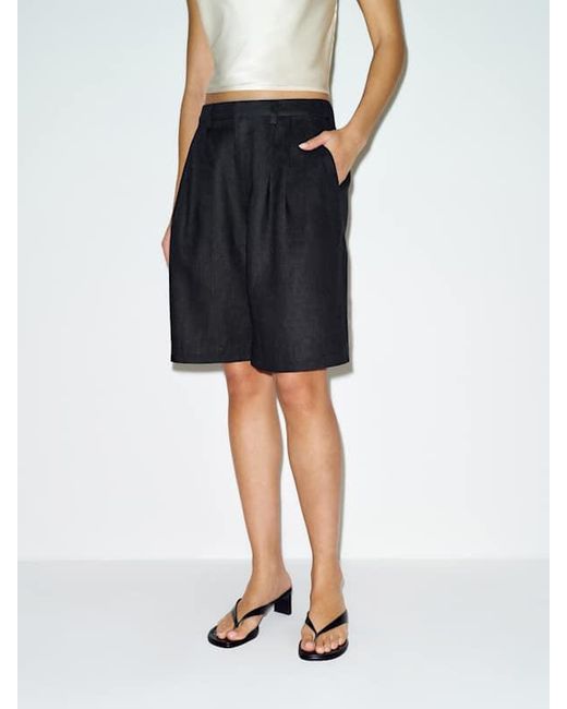 Reformation Blue Drew Linen Short