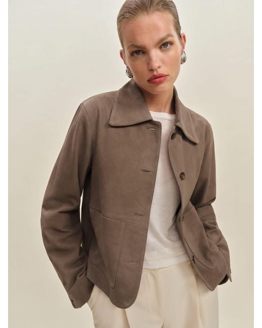 Reformation Brown Veda Nell Suede Jacket