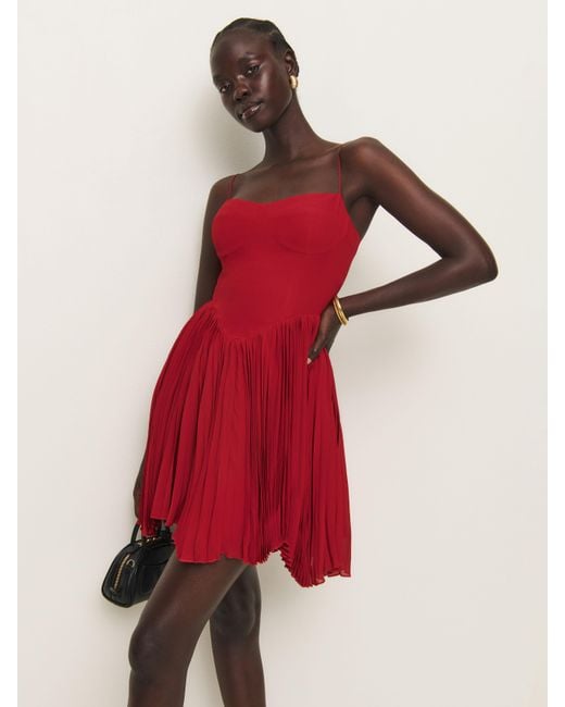 Reformation Red Ezlynn Dress