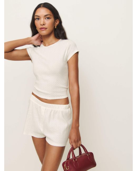 Reformation Natural Giselle Pointelle Knit Two Piece