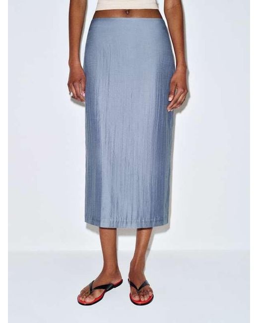 Reformation White Helen Low Waist Midi Skirt