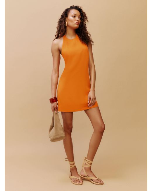 Reformation Orange Avielle Dress 6