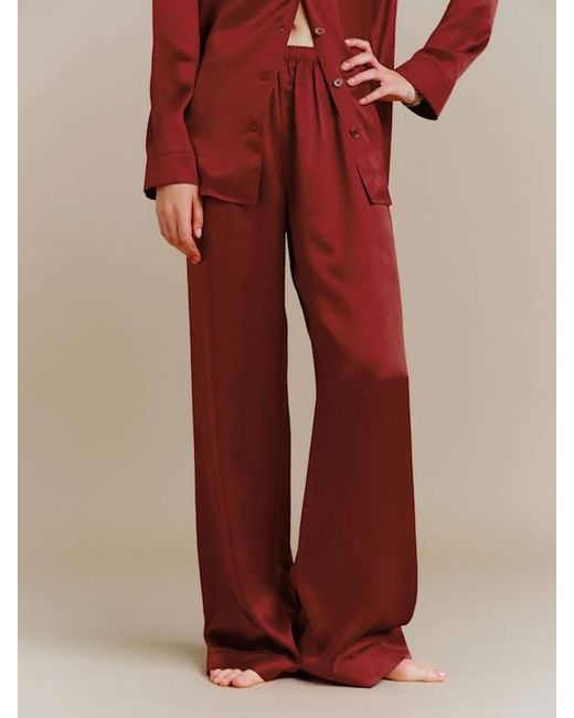 Reformation Red Ella Silk Set