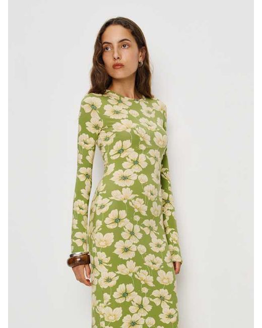 Reformation Tommie Knit Dress in Green | Lyst