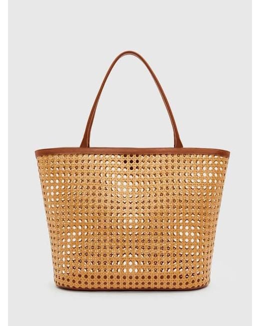 Reformation Green Isabella Tote Rattan