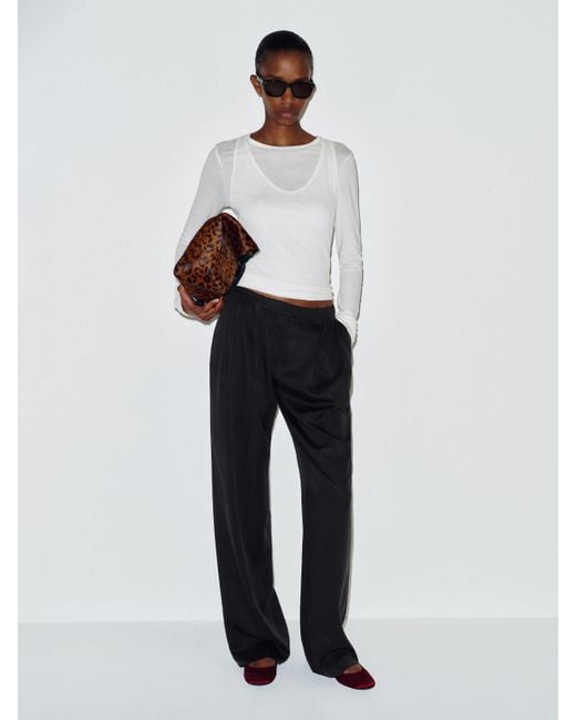 Reformation White Frances Low Rise Relaxed Pant