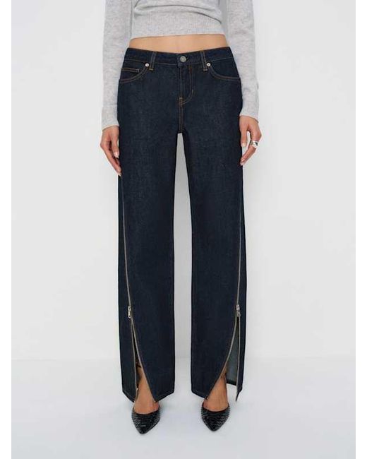 Reformation Blue Charlee Low Rise Straight Leg Jeans Denim