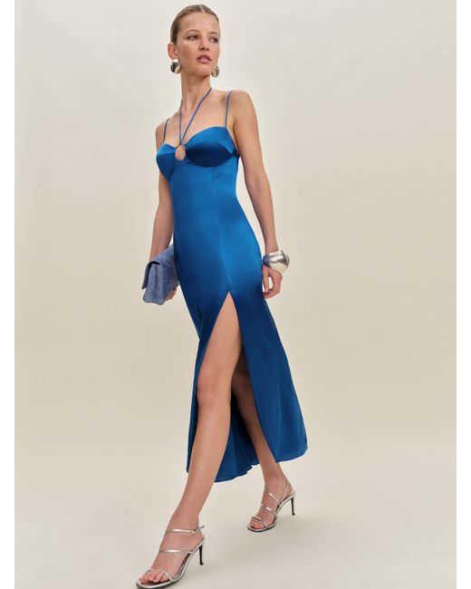 princess polly baby blue dress Reformation Sophie Silk Dress in Blue