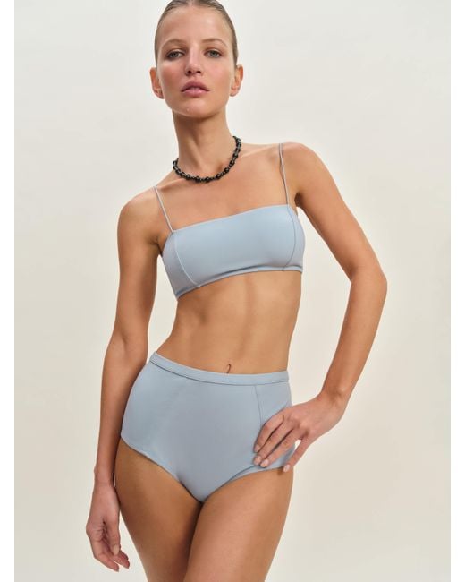 Reformation Blue Monaco Bikini Top