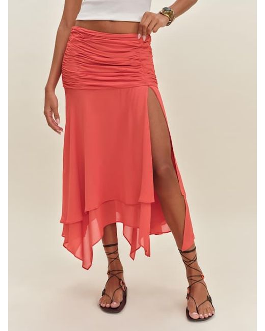 Reformation Red Julianna Low Waist Skirt