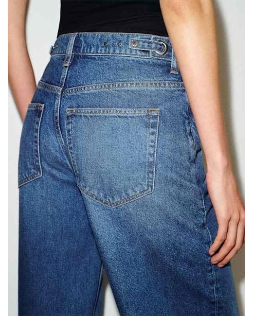 Reformation Blue Reisa Adjustable Waist Baggy Jeans Denim