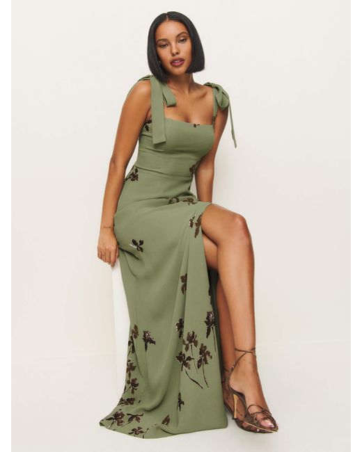 Reformation Green Westerly Dress