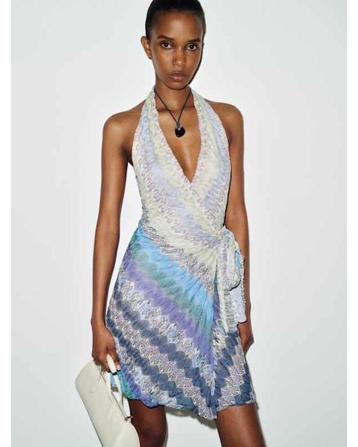 Reformation Blue Vintage Missoni Wrap Dress