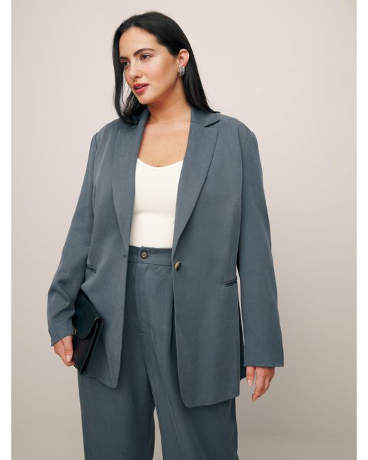 Reformation Blue The Classic Relaxed Blazer Es