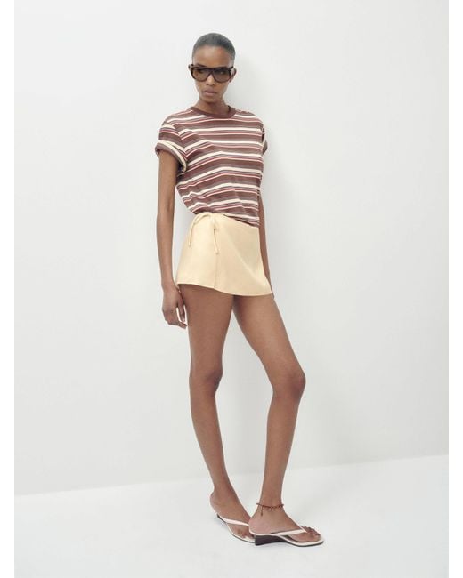 Reformation Natural Laurel Linen Skort