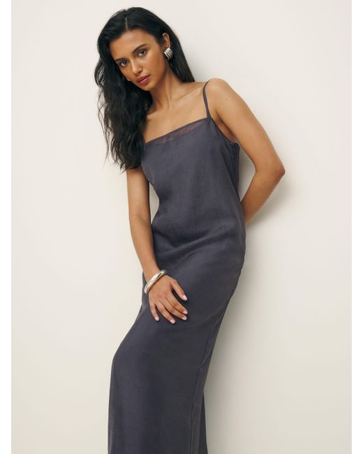 Reformation Blue Brenta Dress