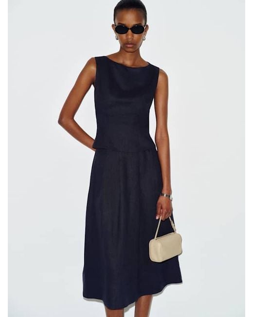 Reformation Blue Moya Linen Two Piece 0