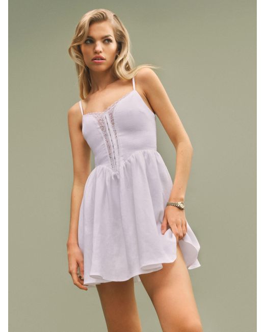 Reformation White Olina Linen Dress