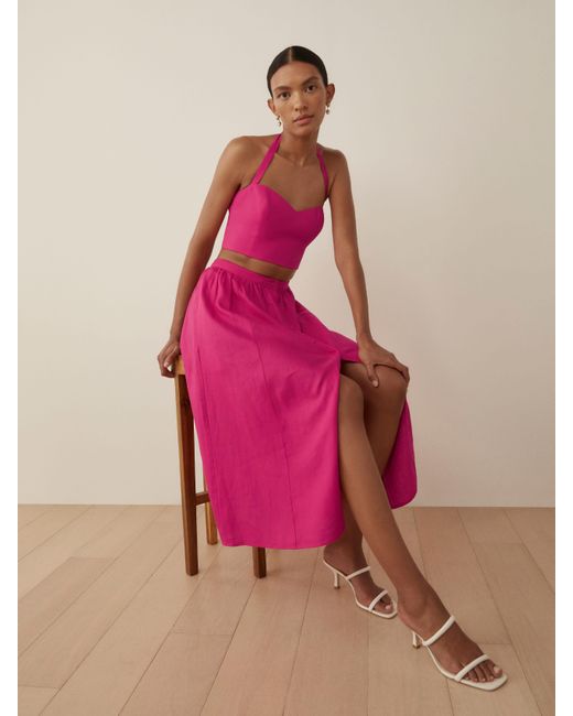 Reformation Orzo Linen Two Piece In Pink Lyst 2420
