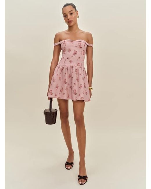 Reformation Pink Sora Linen Dress