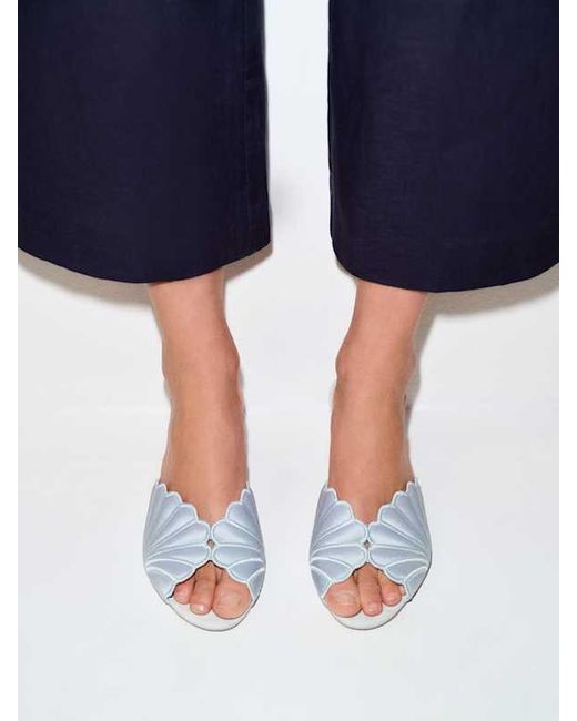 Reformation White Waldena Block Heeled Mule 5