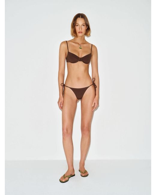 Reformation White Selene Bikini Bottom