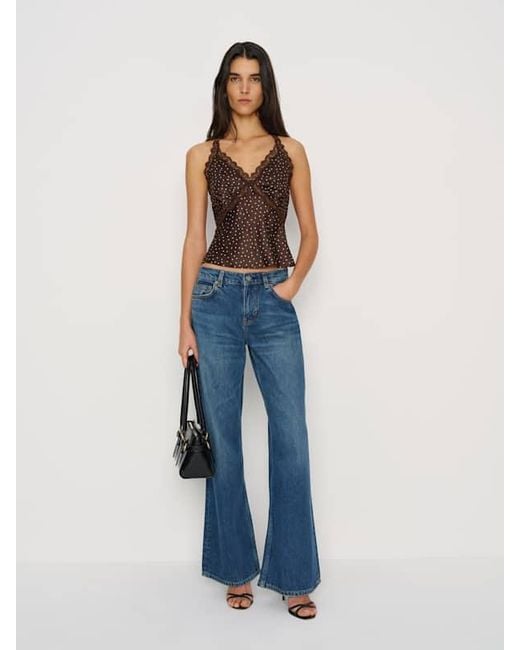 Reformation Black Monica Silk Top