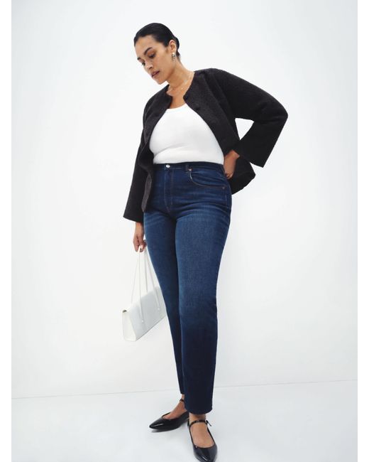 Reformation Blue Christina Mid Rise Super Stretch Skinny Jeans Denim