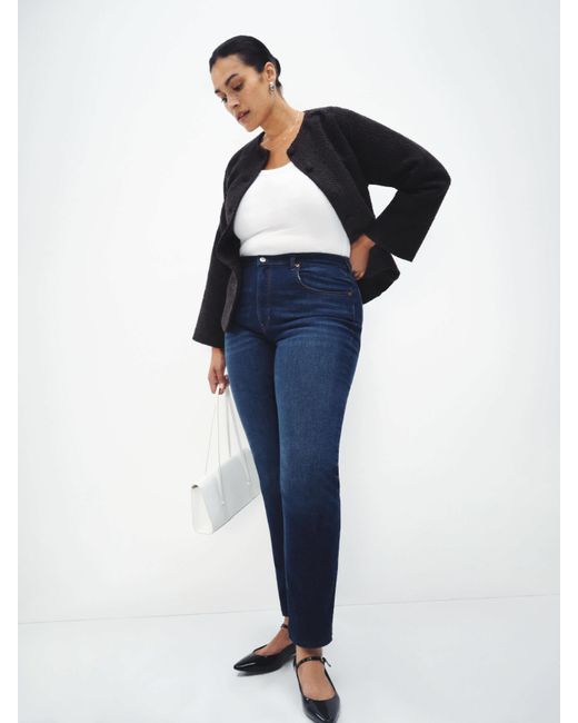 Reformation Blue Christina Mid Rise Super Stretch Skinny Jeans