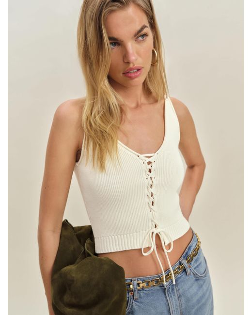 Reformation Natural Natasha Cotton Sweater Tank Top
