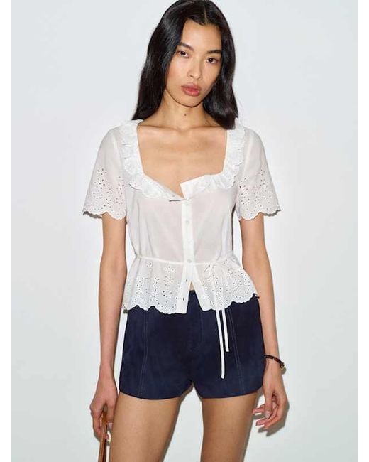 Reformation Blue Gabbie Top 0
