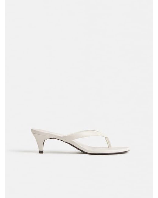 Reformation White Amelia Heeled Thong