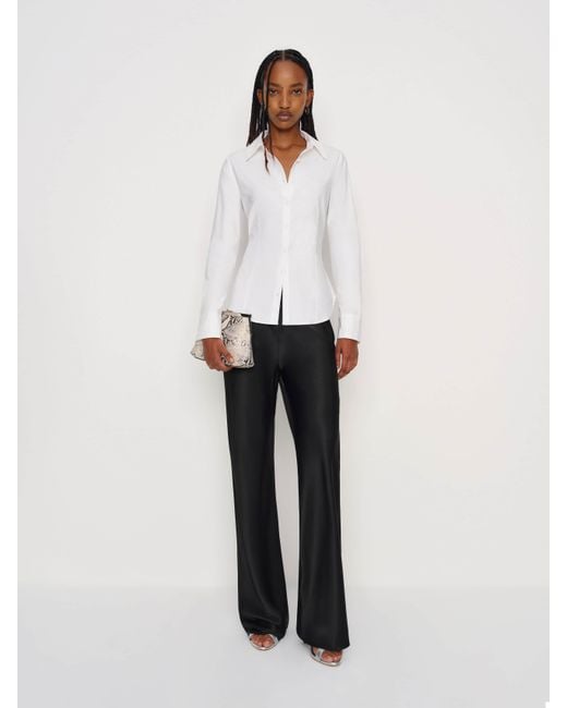 Reformation White Raya Fitted Shirt