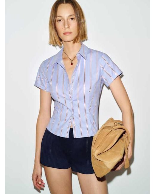 Reformation Blue Corin Top Baby Stripe