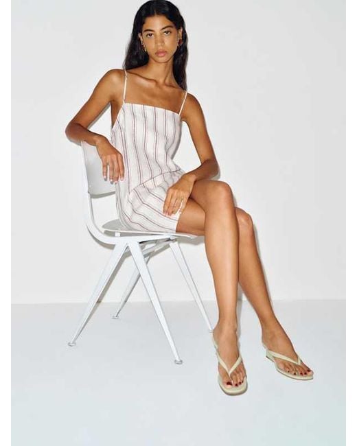 Reformation Natural Amelia Thong Wedge Sandal